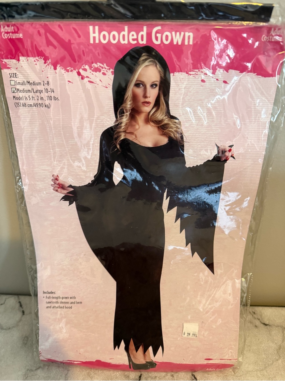 Halloween Black Hooded Gown Costume